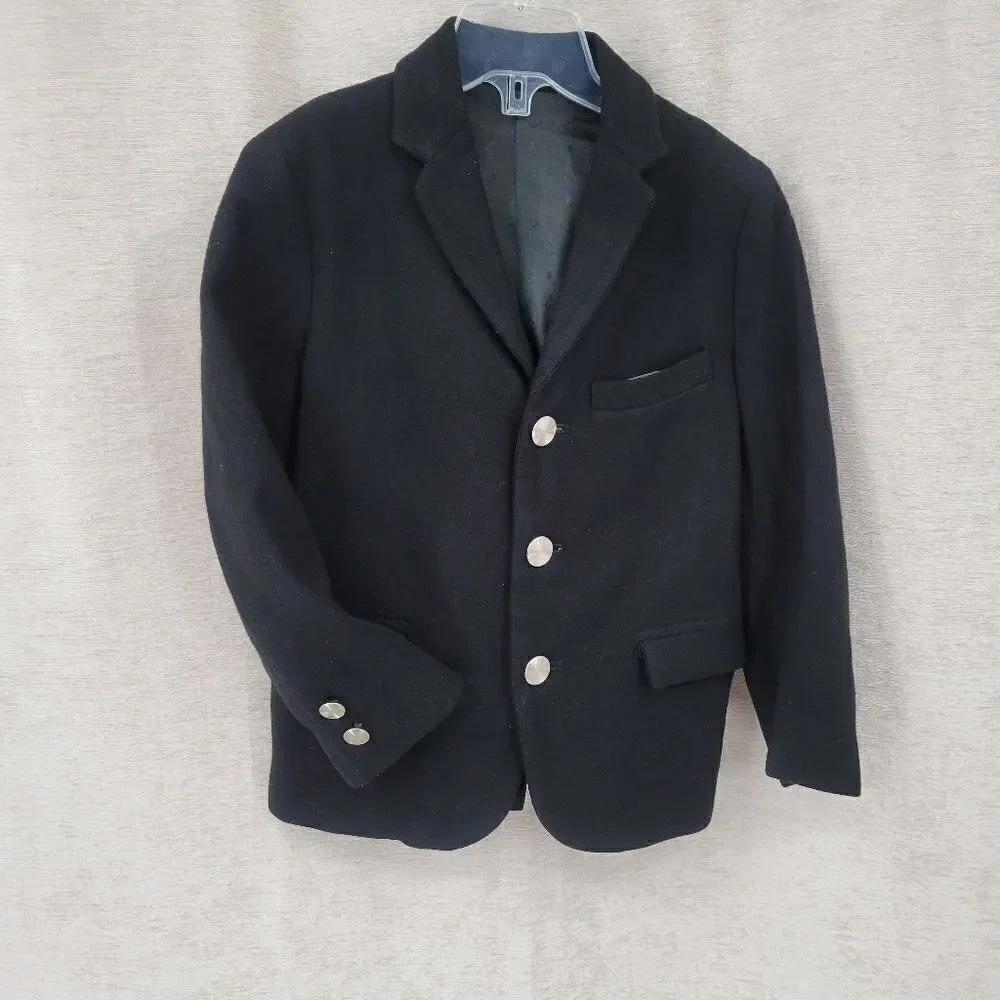 Jackie Tot 1940s Vintage Kids Sport Coat Suit Jacket Blazer Black
